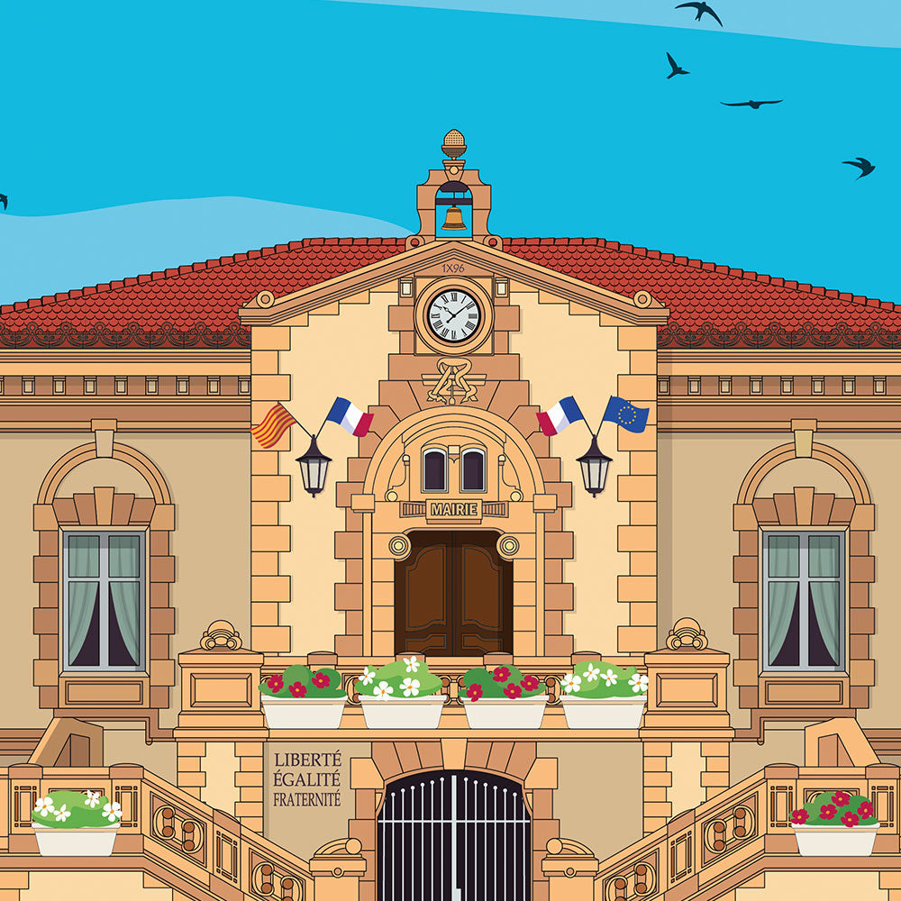 Affiche Mairie de Charleval en Provence, poster vintage et rétro de Frog Posters, zoom