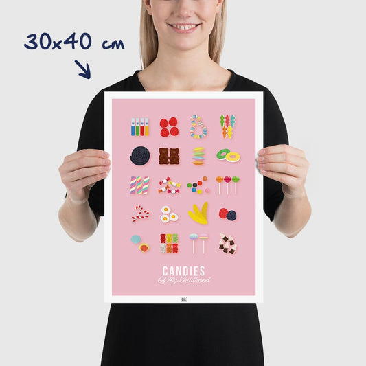 Candy Poster, Childhood Memories, dimensions 30x40 cm - 12x16"