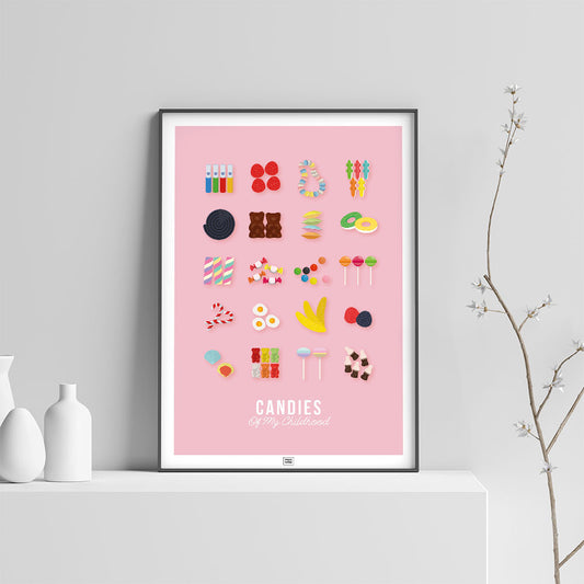 Candy Poster, Childhood Memories, on a light background