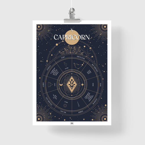 capricorn Zodiac Sign Poster