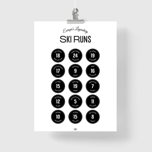 Ski Poster: Legendary Ski Slopes of the Alps