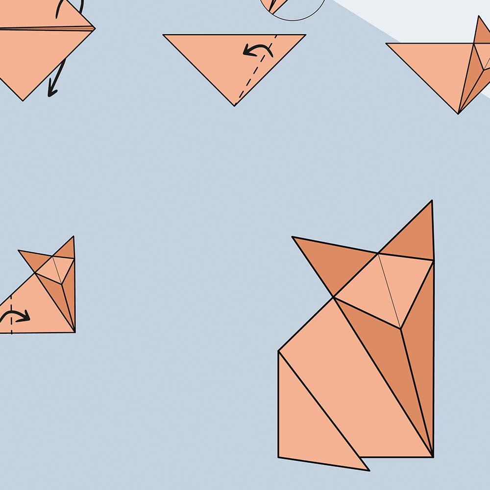 Origami Fox Poster, zoom