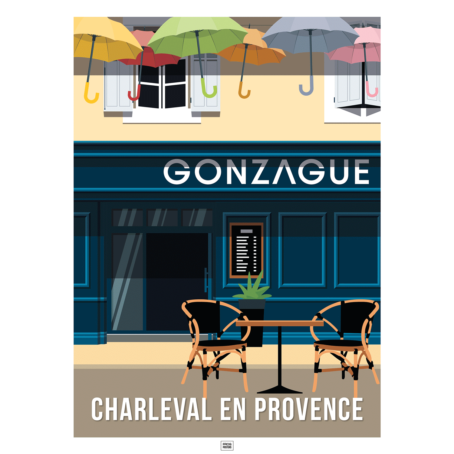 Affiche Gonzague Charleval en Provence - poster vintage et rétro de Frog Posters