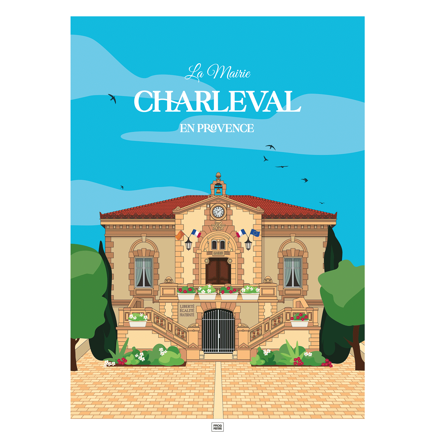 Affiche Mairie de Charleval en Provence, poster vintage et rétro de Frog Posters