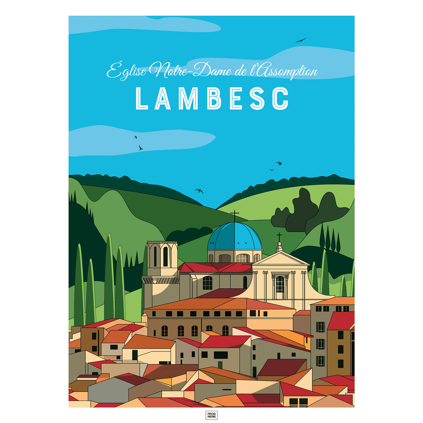 Affiche Lambesc en Provence - poster vintage et rétro de Frog Posters