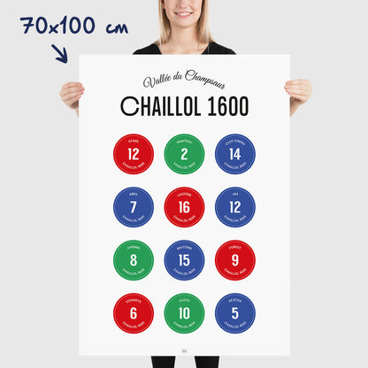 Affiche Chaillol, vallée du Champsaur : la liste des pistes de ski, dimensions 70x100 cm