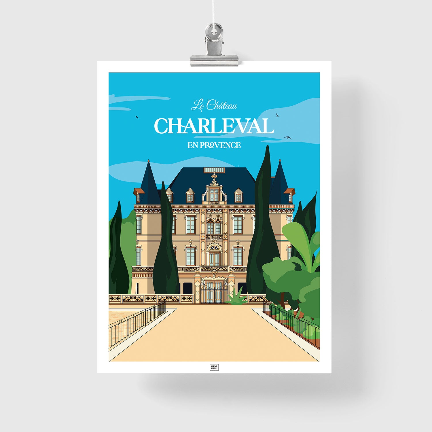 Affiche Château de Charleval en Provence - poster vintage et rétro de Frog Posters