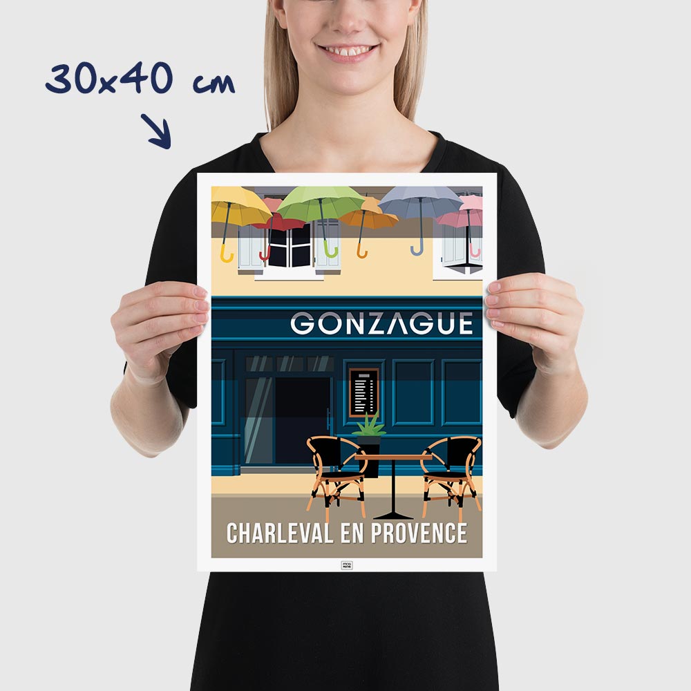 Affiche Gonzague Charleval en Provence - poster vintage et rétro de Frog Posters, dimensions 30x40 cm