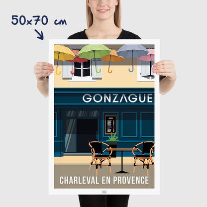 Affiche Gonzague Charleval en Provence - poster vintage et rétro de Frog Posters, dimensions 50x70 cm