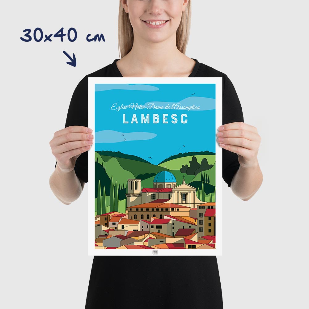 Affiche Lambesc en Provence - poster vintage et rétro de Frog Posters, dimensions 30x40 cm