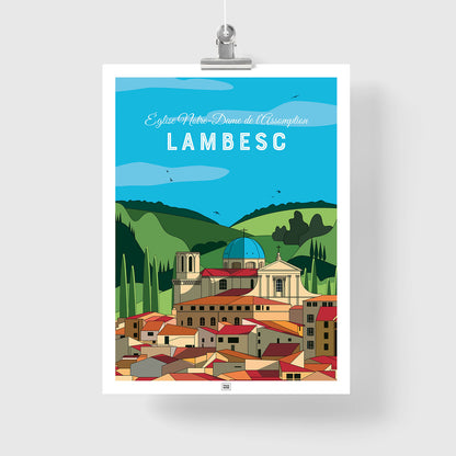 Affiche Lambesc en Provence - poster vintage et rétro de Frog Posters