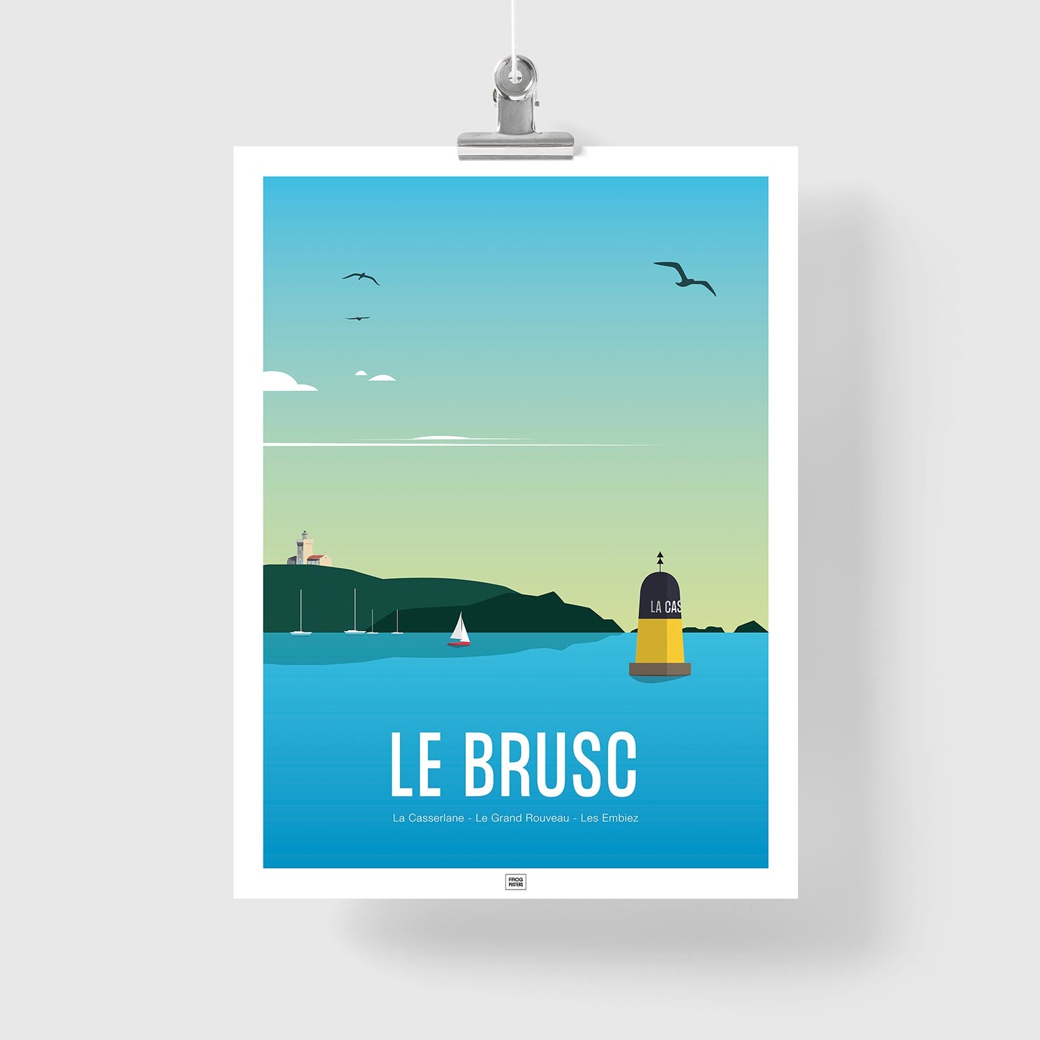 Affiche Le Brusc, le Grand Rouveau et les Embiez, affiche vintage
