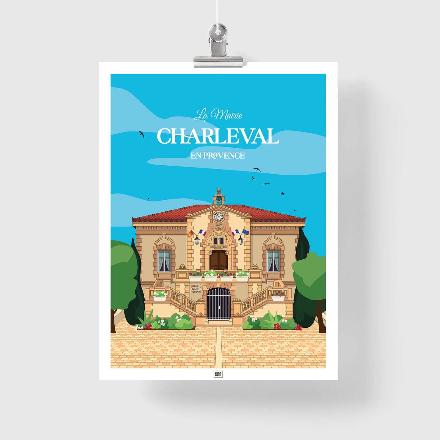 Affiche Mairie de Charleval en Provence, poster vintage et rétro de Frog Posters