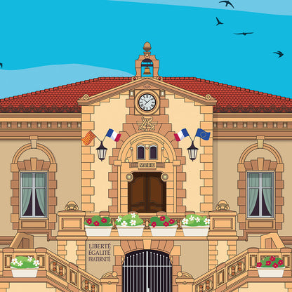 Affiche Mairie de Charleval en Provence, poster vintage et rétro de Frog Posters, zoom