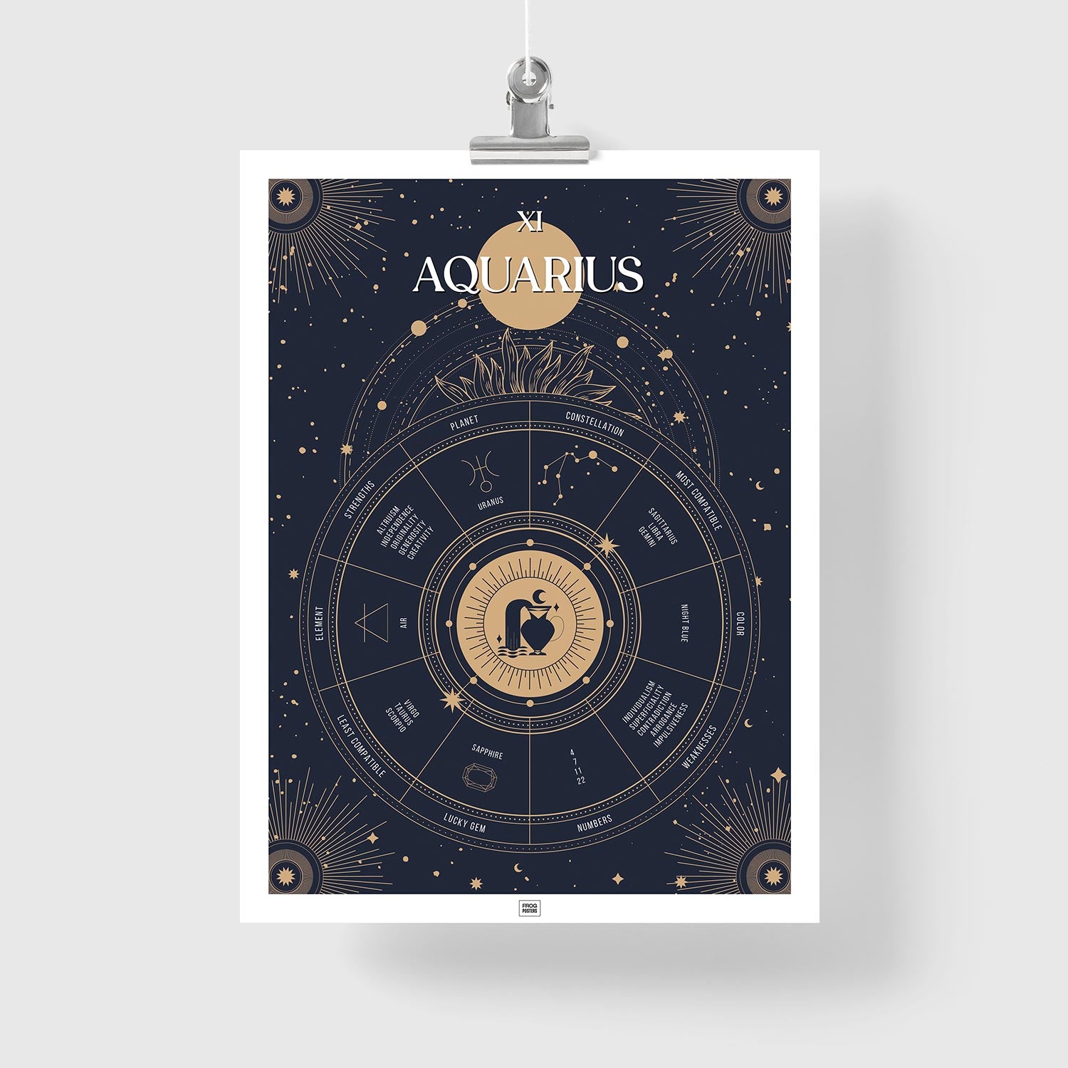 aquarius Zodiac Sign Poster
