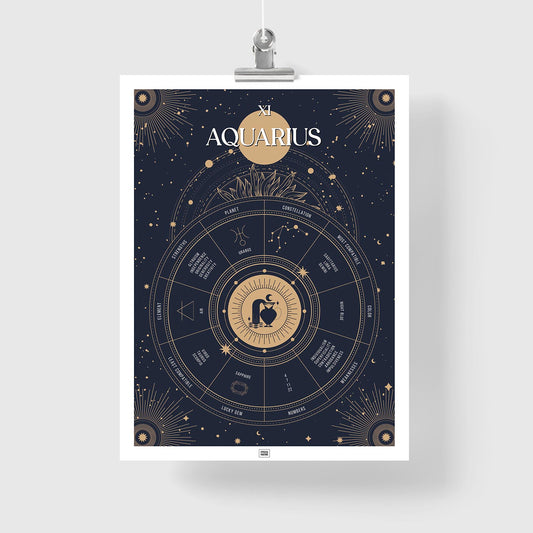 aquarius Zodiac Sign Poster
