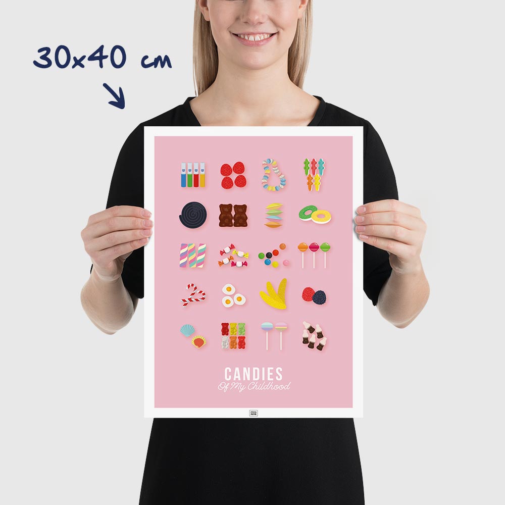 Candy Poster, Childhood Memories, dimensions 30x40 cm - 12x16"
