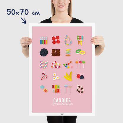 Candy Poster, Childhood Memories, dimensions 50x70 cm - 20x28"
