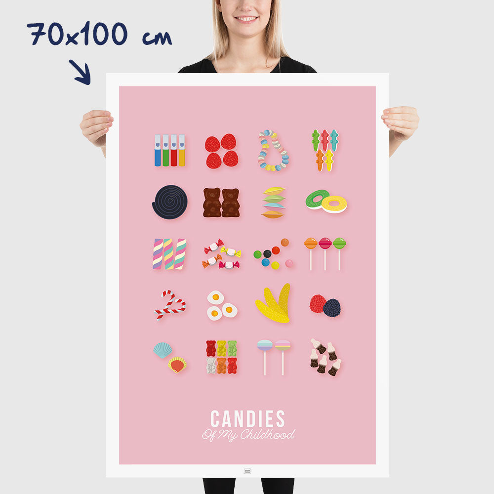 Candy Poster, Childhood Memories, dimensions 70x100 cm - 28x40"
