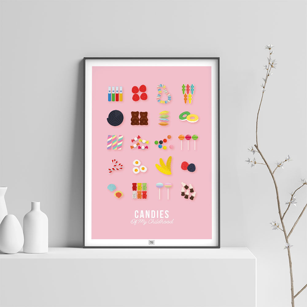 Candy Poster, Childhood Memories, on a light background
