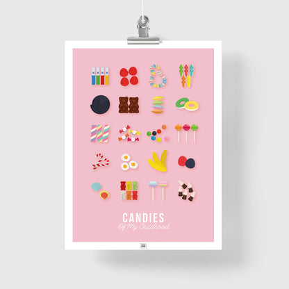 Candy Poster, Childhood Memories

