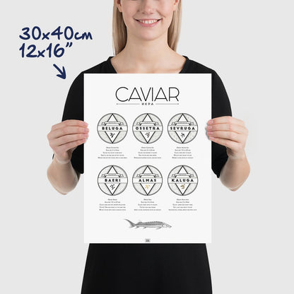 Caviar Poster: The Ultimate Caviar Guide, dimensions 30x40 cm - 12x16"
