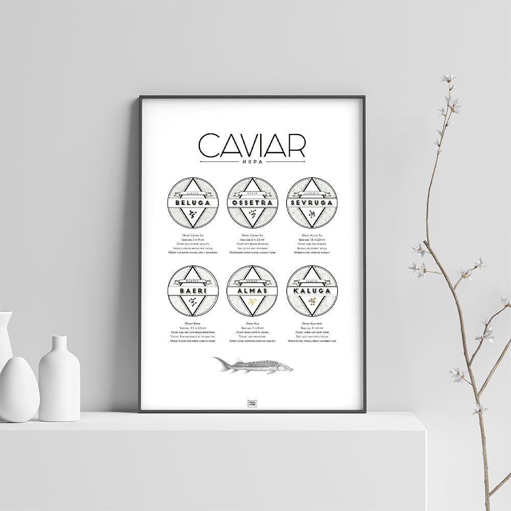Caviar Poster: The Ultimate Caviar Guide, on a light background
