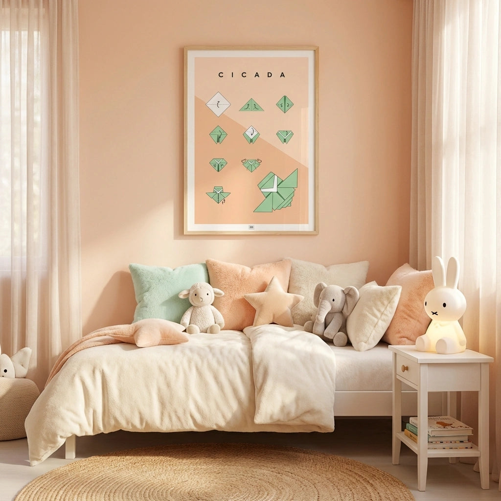 Origami cicada Poster
