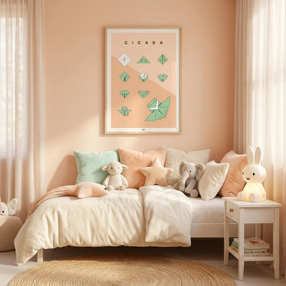 Origami cicada Poster
