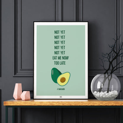 Funny avocado Poster, on a dark background
