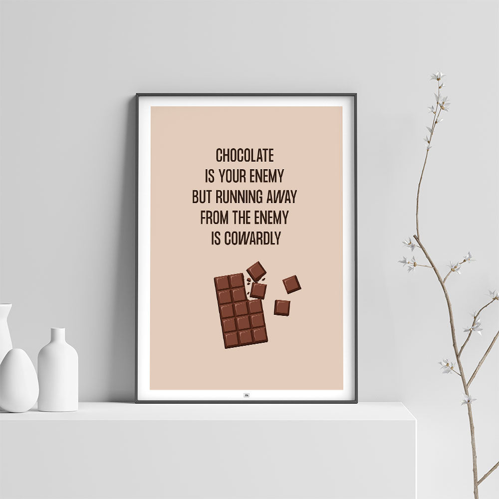 Funny Chocolate Poster, on a light background
