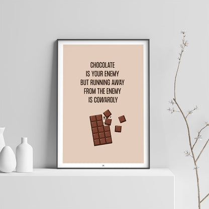 Funny Chocolate Poster, on a light background
