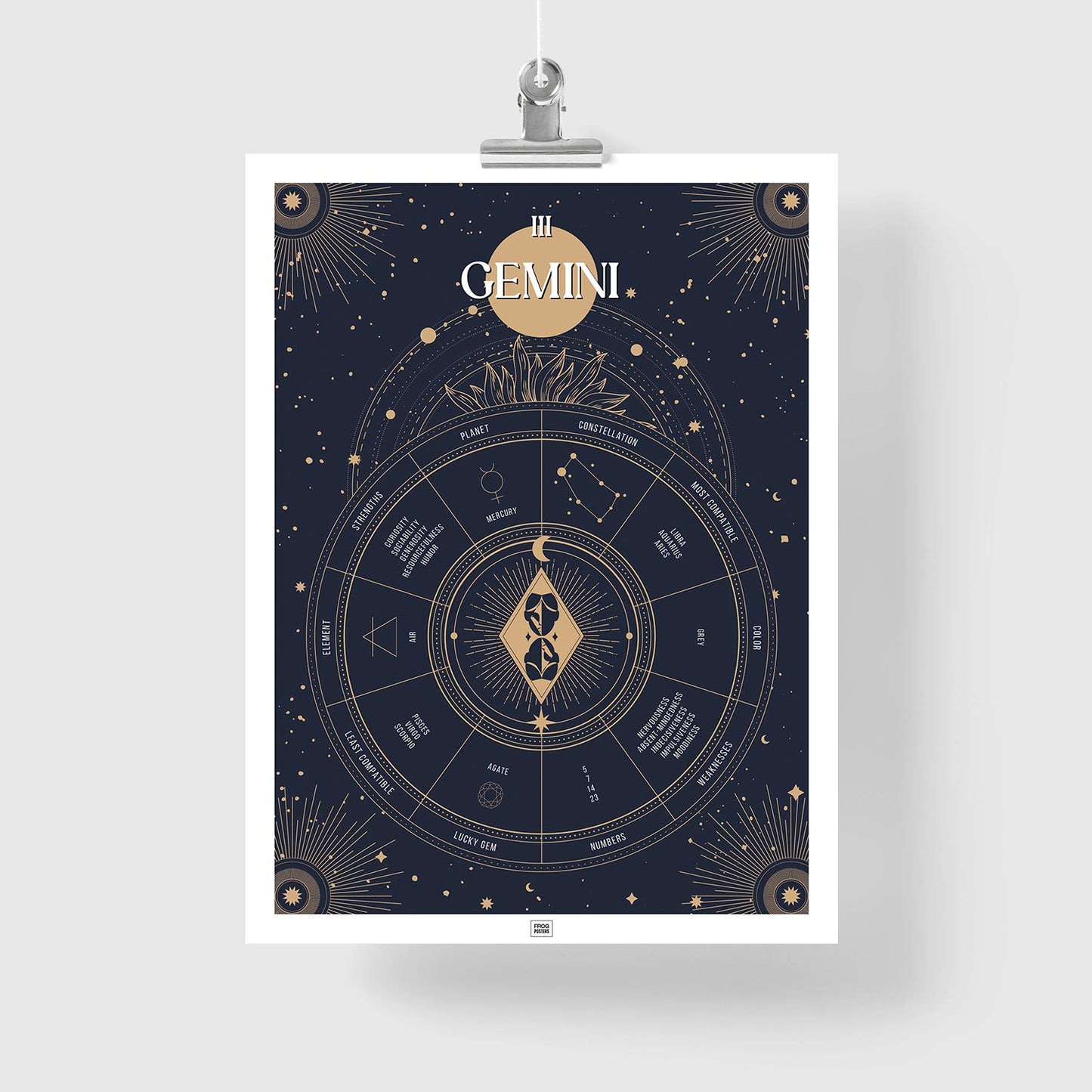 gemini Zodiac Sign Poster
