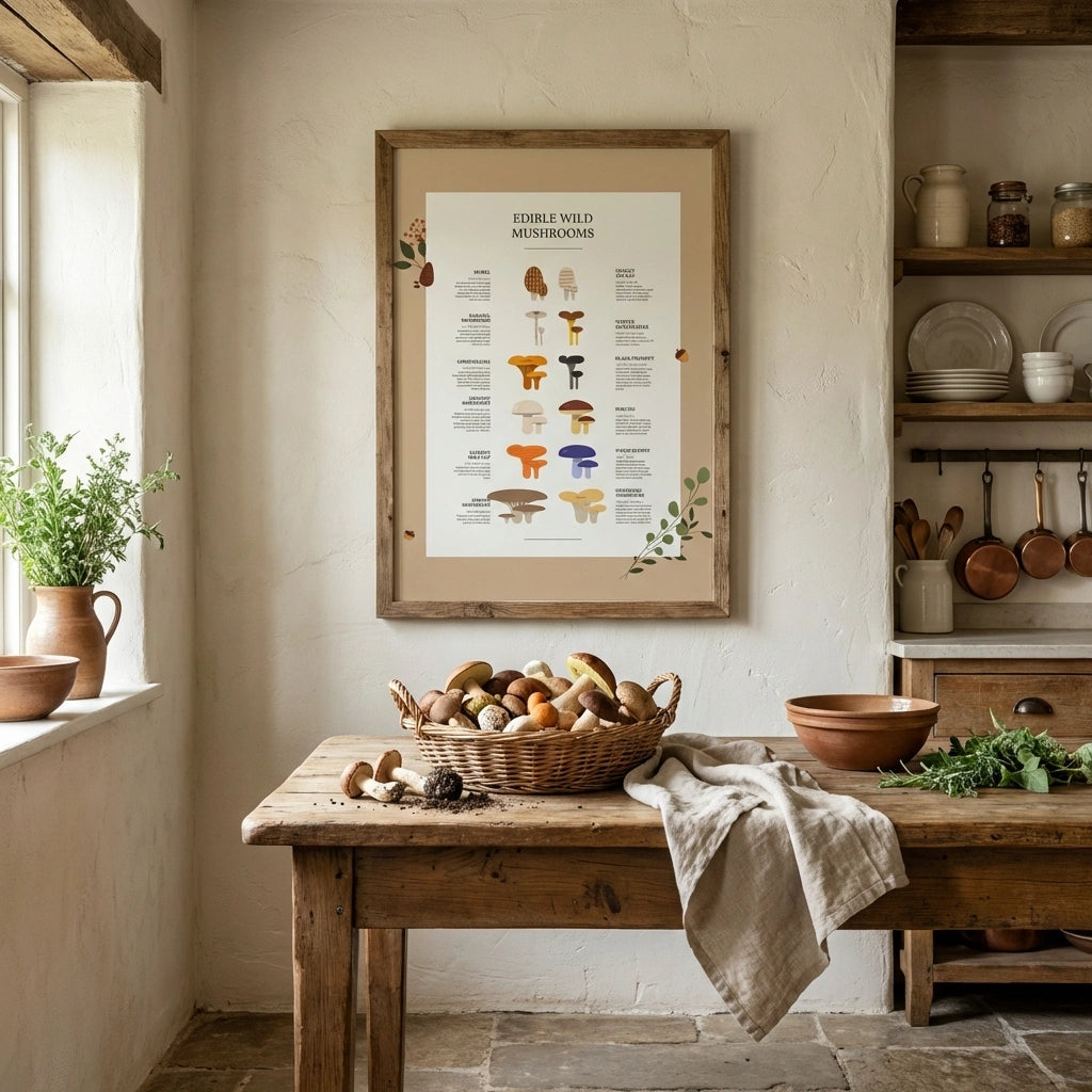 Edible Wild Mushrooms Poster
