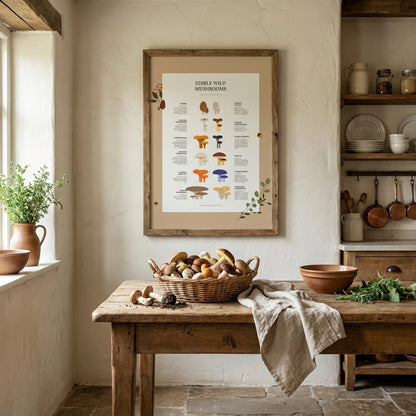 Edible Wild Mushrooms Poster
