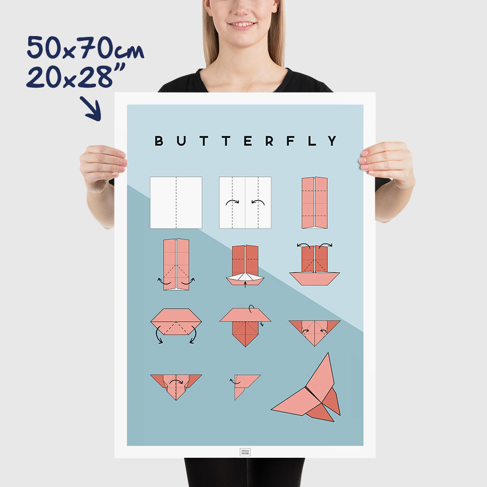 Origami butterfly Poster, dimensions 50x70 cm - 20x28"
