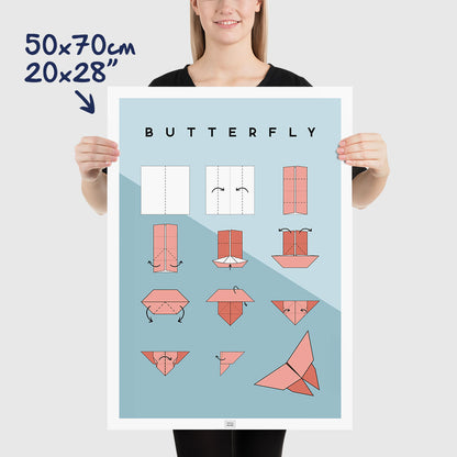 Origami butterfly Poster, dimensions 50x70 cm - 20x28"
