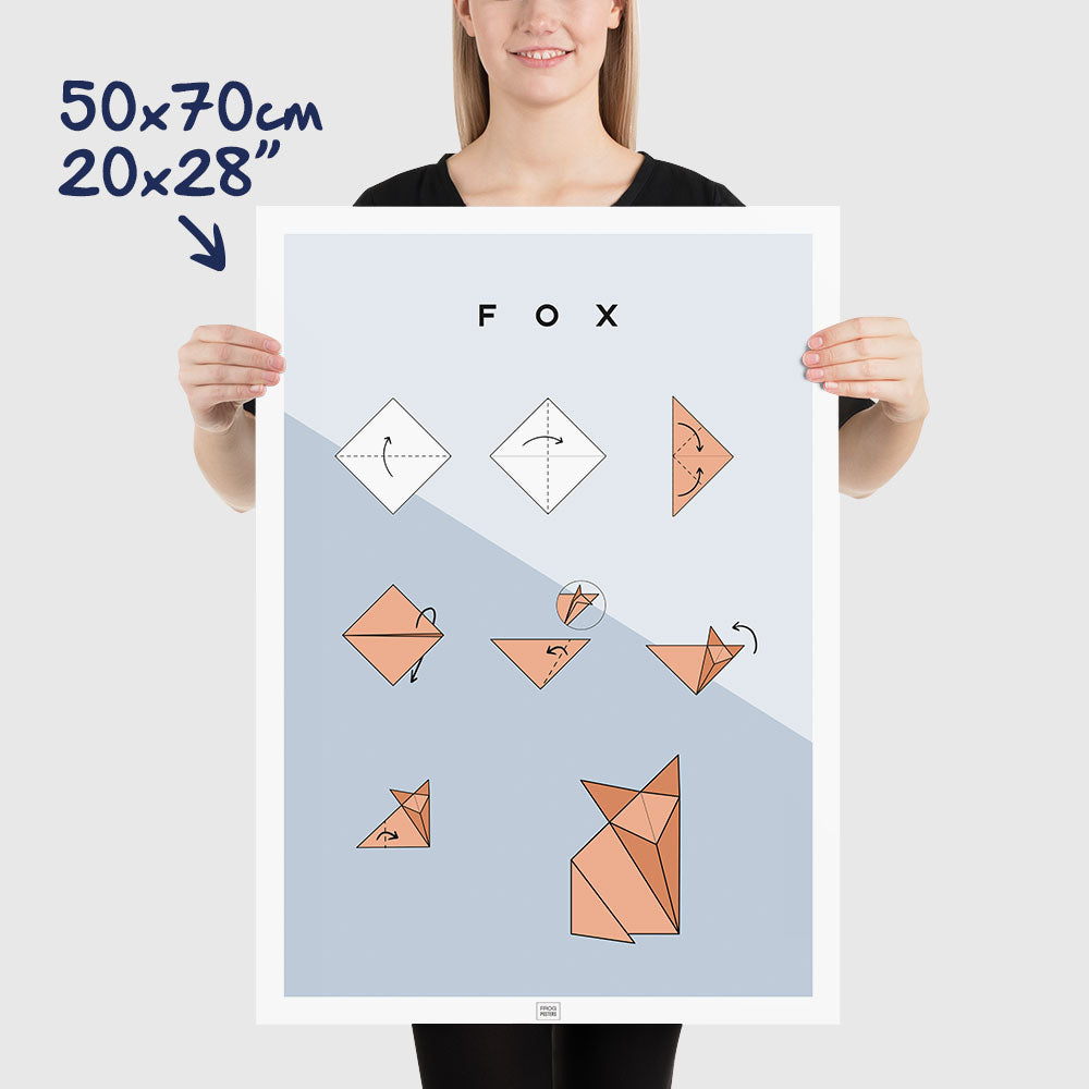 Origami Fox Poster, dimensions 50x70 cm - 20x28"
