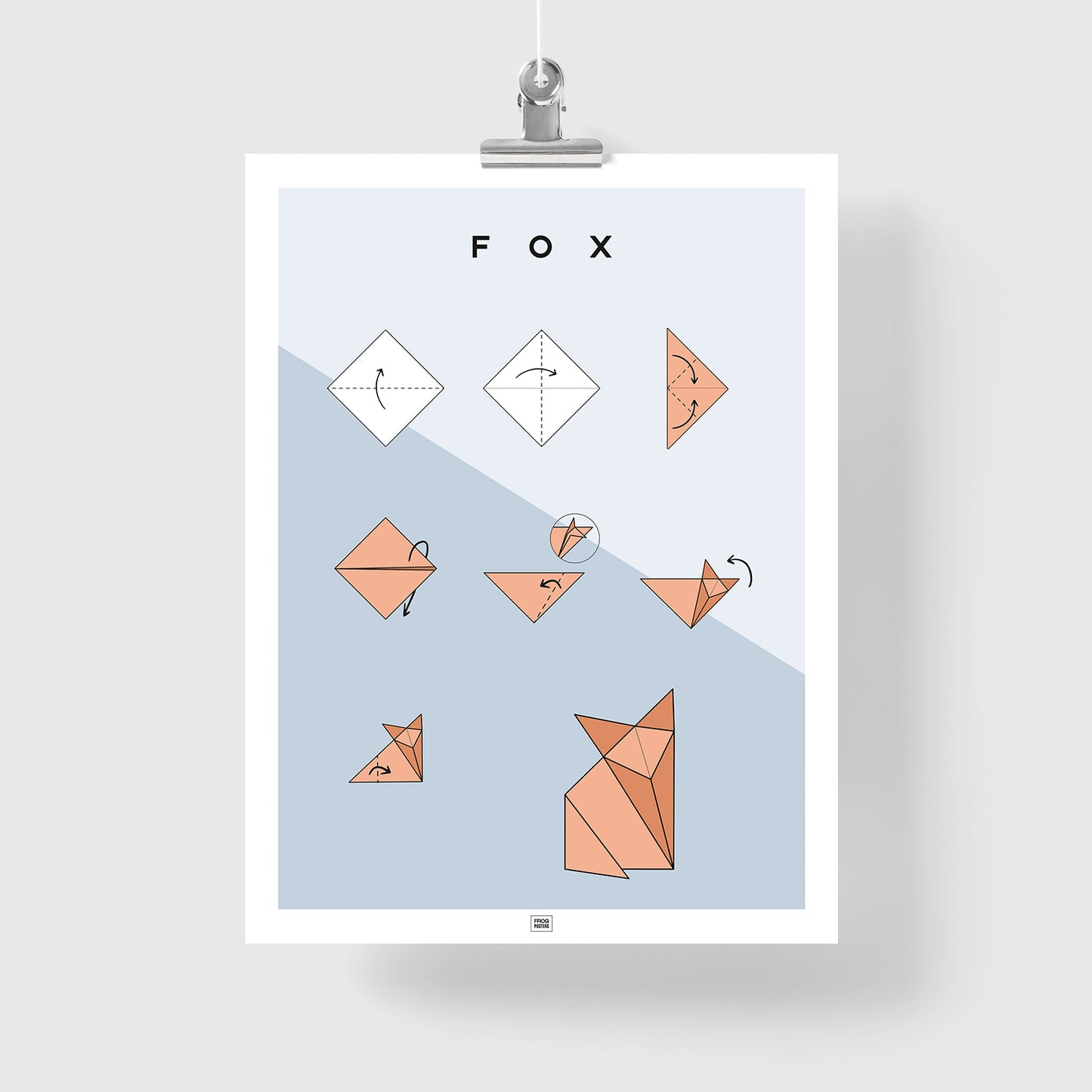 Origami Fox Poster
