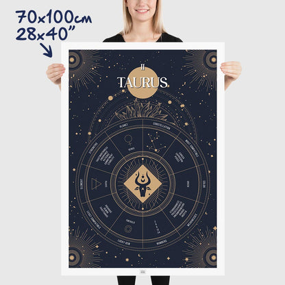taurus Zodiac Sign Poster, dimensions 70x100 cm - 28x40"
